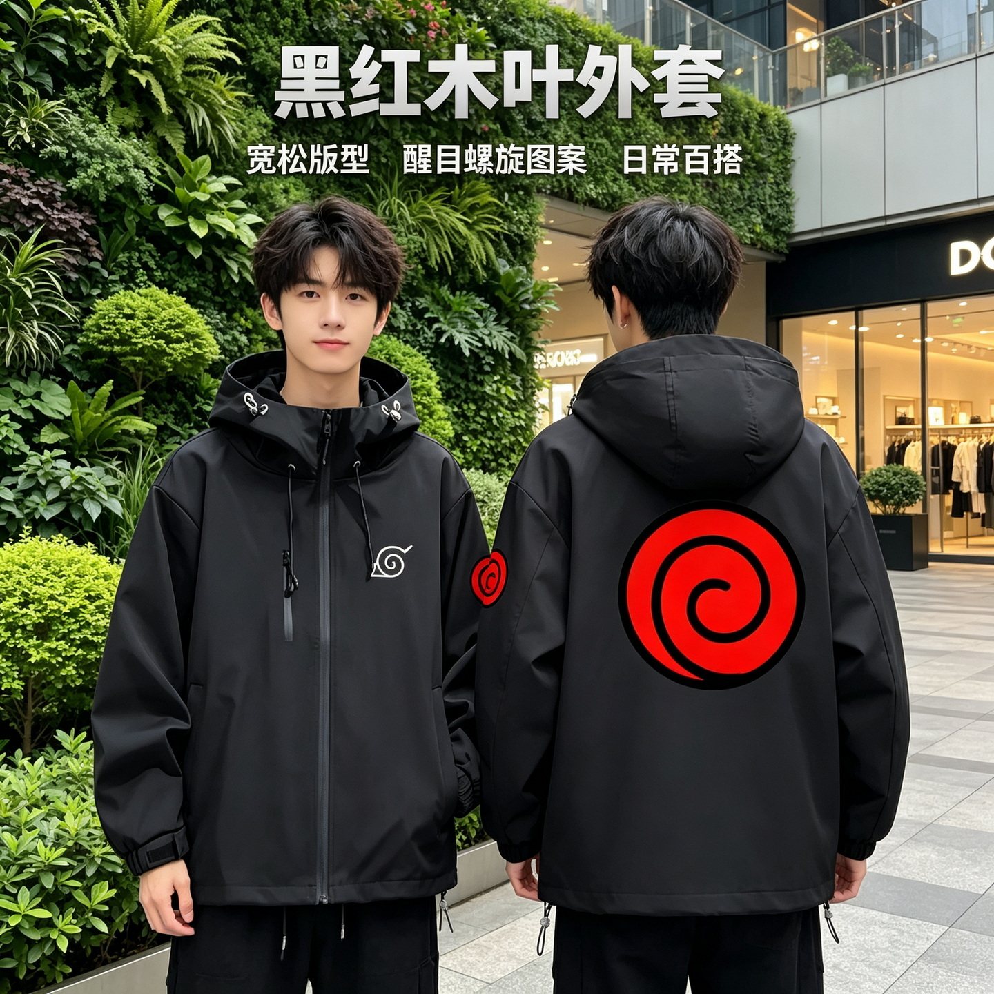 连帽秋冬新款宽松防风冲锋衣