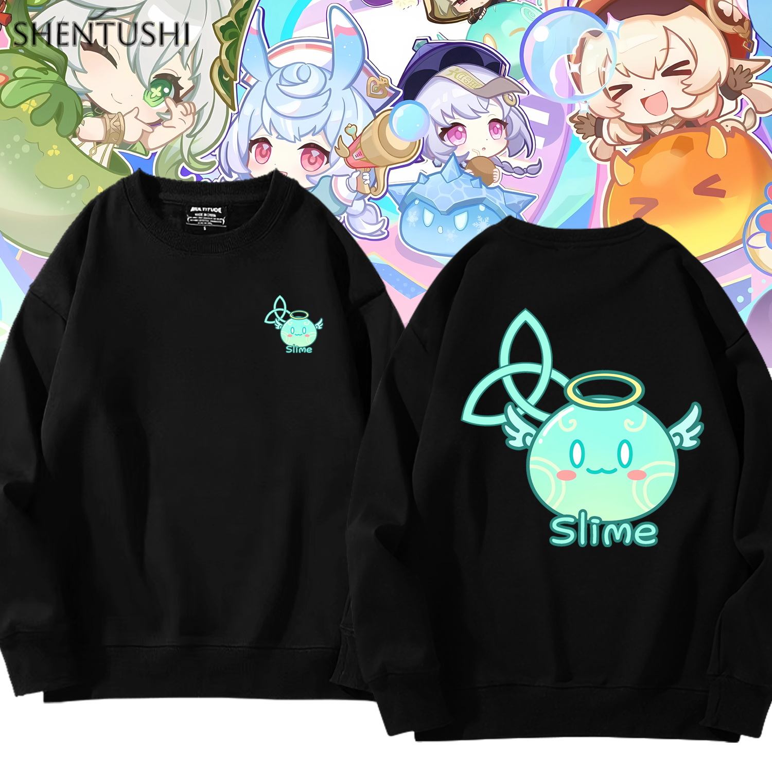 加绒柔顺亲肤保暖圆领卫衣