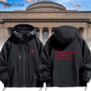 麻省理工学院校徽校服周边同款衣服防水连帽男女生冲锋衣夹克外套