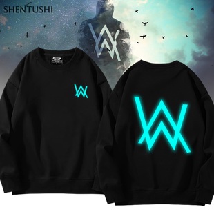 Alan Walker艾伦沃克faded同款反夜光加绒保暖圆领卫衣男女生外套