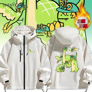 jojo奇妙冒险骇人恶兽迪亚哥加棉加厚保暖连帽男女冲锋衣夹克外套