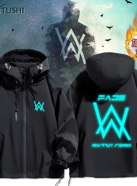 Alan Walker艾伦沃克faded同款反夜光冲锋衣加棉加厚保暖外套夹克