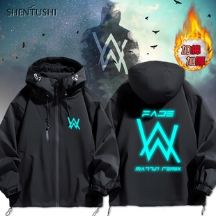 Alan Walker艾伦沃克faded同款反夜光冲锋衣加棉加厚保暖外套夹克