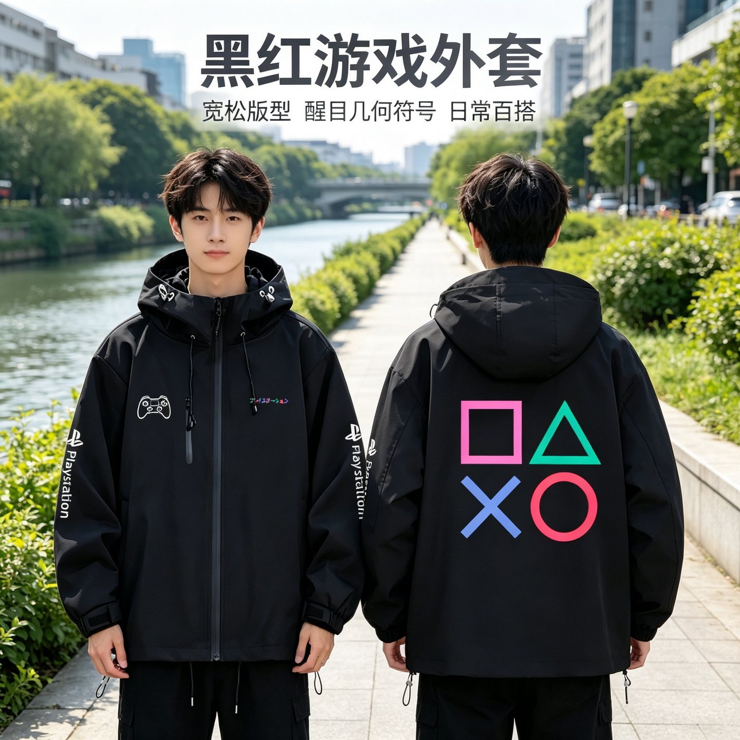 连帽秋冬新款宽松防风冲锋衣