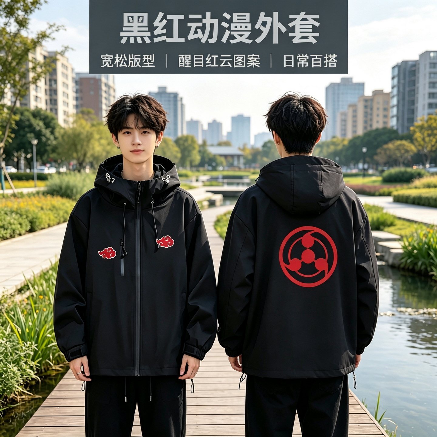 连帽秋冬新款宽松防风冲锋衣