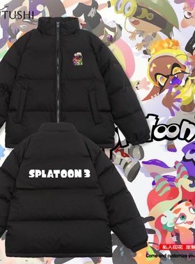 Splatoon喷射战士3斯普拉遁冬季羽绒服短款无帽男女生情侣面包服