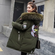 Áo cotton mùa đông 袄 nữ 2018 mới chống mùa phiên bản Hàn Quốc xuống đệm bông dài áo khoác học sinh mùa đông dày - Bông