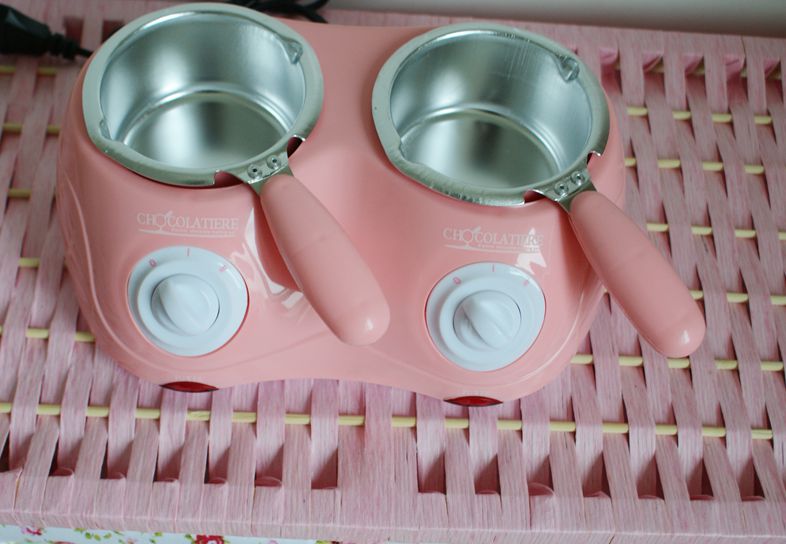 粉色黄色双杠巧克力锅 diy巧克力熔炉熔化锅融化机火锅附模具包邮