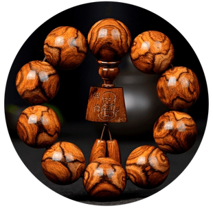 星玺海南黄花梨手串佛珠25mm满鬼眼鬼脸X纹蜘蛛纹男款佛珠老料