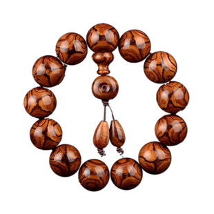 海南黄花梨手串满鬼眼鬼脸佛珠18mm13颗收藏孤品实拍老料男款1.8