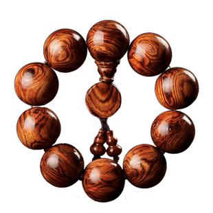 海南黄花梨手串25mm老料佛珠手串虎皮纹山水纹鬼眼男款实物拍精品