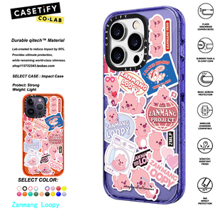 香港代购 CASETiFY  Zanmang Loopy 2D贴纸风格适用iphone15/14/13/12/11Pro/Max手机壳