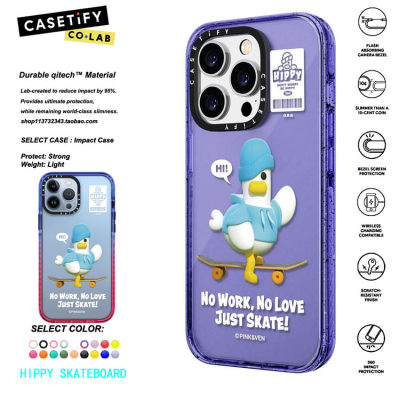 香港代购 CASETiFY  HIPPY SKATEBOARD白色鸭子适用iphone15/14/13/12/11Pro/Max手机壳