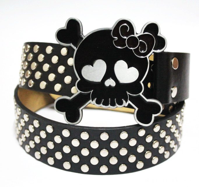 KOREAN VERSION OF THE TREND OF MENS BELT PERSONALITY YOUTH BELT WHITE SKULL GRAFFITI BELT DOMINEERING NON-MAINSTREAM WOMEN