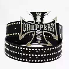American Men's Belt with a Unique Hip-Hop Style, Graffiti Rivets, West Coast Trendy Cross-Shaped Internet Celebrity Belt, Vintage