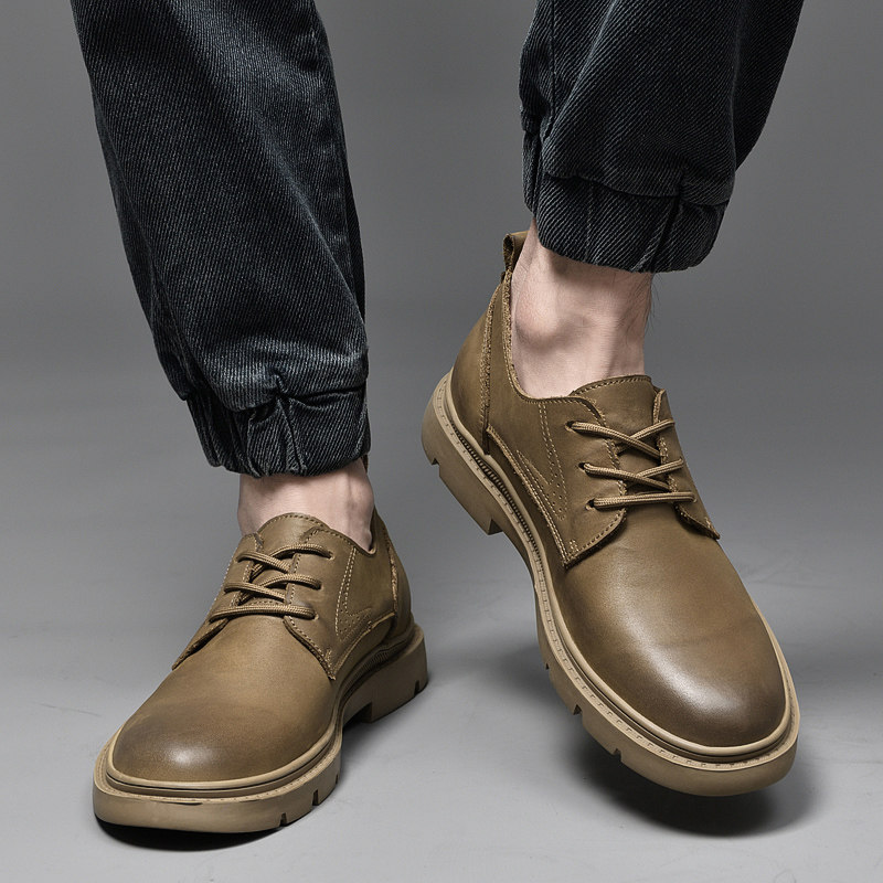 牛皮工装鞋男潮牌休闲低帮