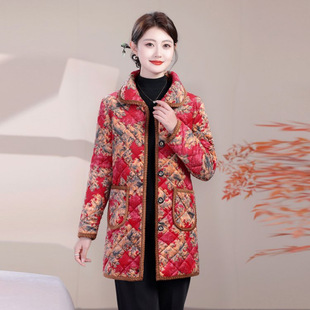 中老年睡衣单件上衣冬季棉衣加绒妈妈加厚保暖棉袄家居服女可外穿