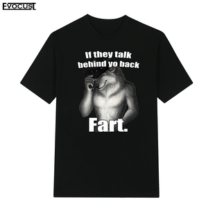 behind back 狼人If wolf趣味英文短袖 talk fart T恤男女 they