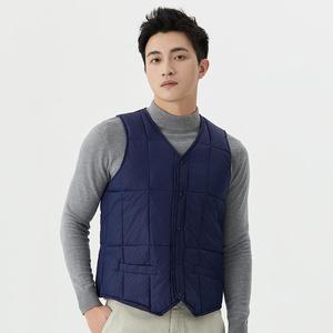清仓价马甲男羽绒棉保暖双面保暖短款背心轻薄修身中老年爸爸内胆