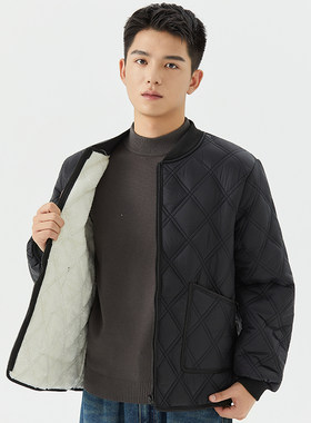拉链棉服男装保暖棉衣高领加厚