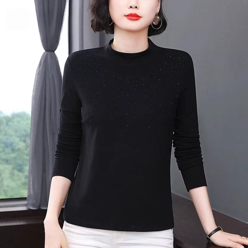 德绒黑色打底衫女装2025秋冬新款半高领长袖t恤大码保暖内搭上衣,女装/女士精品,T恤,淘宝优惠券,粉丝福利购,淘宝优惠卷
