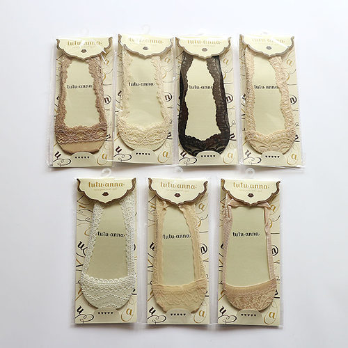 日单甜美风蕾丝多色入浅口船袜