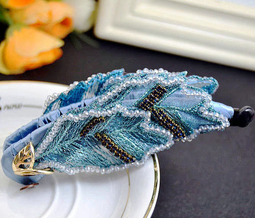 发夹镶钻树叶子香蕉夹