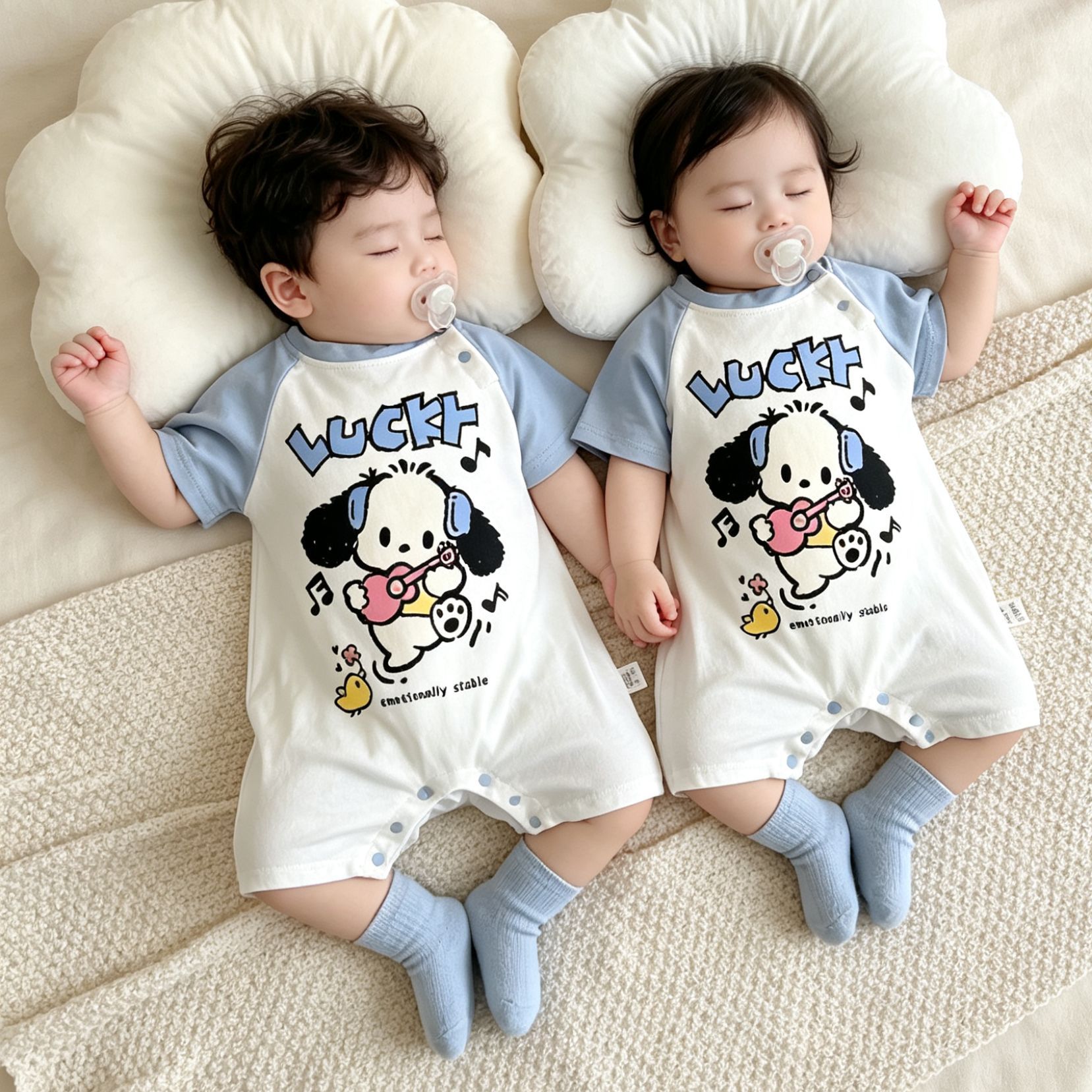 nebeans潮牌婴儿连身衣外出服棉