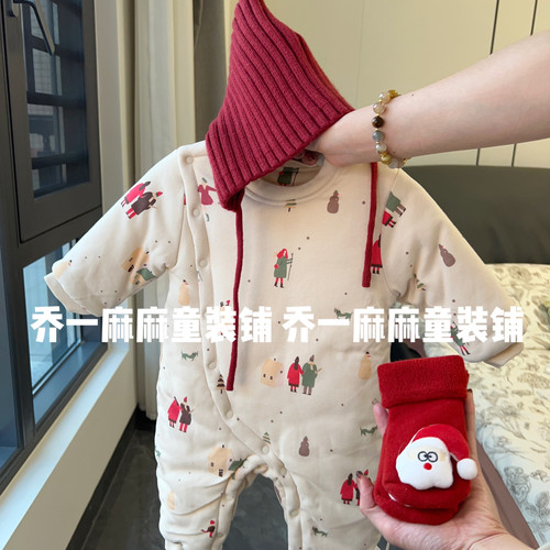 婴儿连体衣夹棉连体衣a类宝宝加