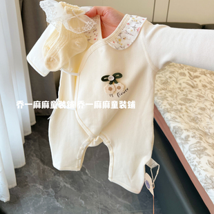 【春秋冬打底95棉5氨纶】婴儿连体衣a类舒绒外出女宝蝴蝶衣秋季初
