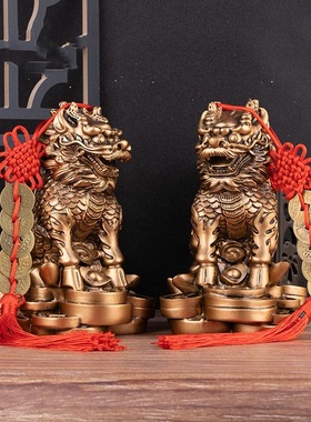 【清仓】金钱麒麟摆件厂家直销树脂工艺礼品家居摆设家居装饰品