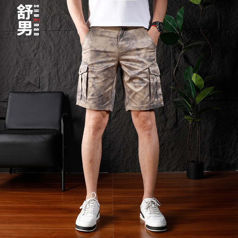 夏季工装迷彩宽松五分短裤男