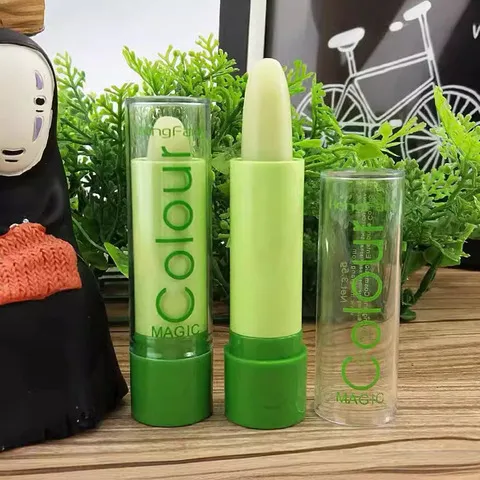 变色护唇沾杯唇膏魔幻滋润不易玫红色温变保湿恒芳绿色口红