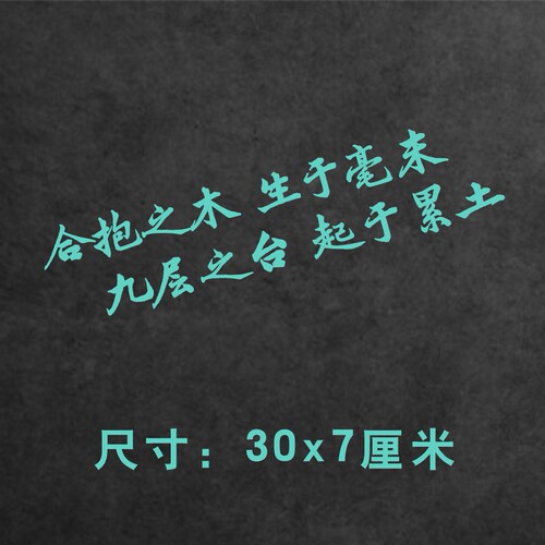 世麟车贴合抱之木生于毫末九层之台起于累土普普语录后挡玻璃贴纸