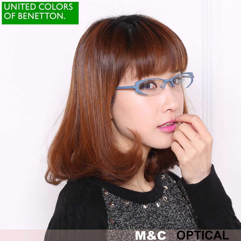 BENETTON贝纳通UCB850轻盈时尚女款铝镁合金半框近视眼镜架