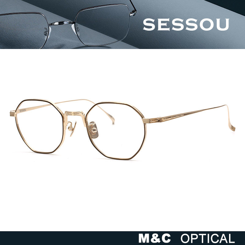 SESSOU气质金属钛架超轻舒适佩戴多色可选男女眼镜框T1005