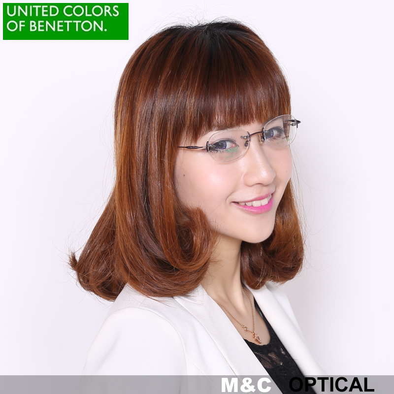 BENETTON贝纳通UC8211T商务气质男女款无框纯钛超轻近视眼镜架