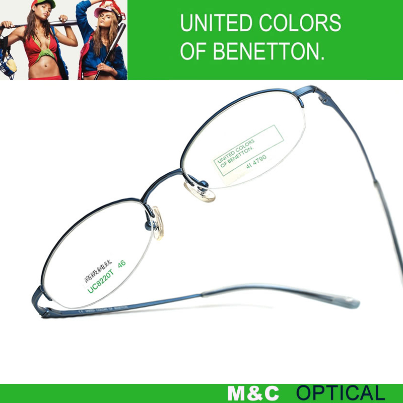 BENETTON贝纳通UC8220T大气商务男女款半框纯钛轻便近视眼镜架