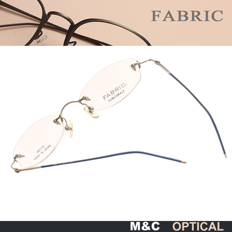 FABRIC纤 超轻舒适中性眼镜框合金材质无框细镜腿近视眼镜框架454