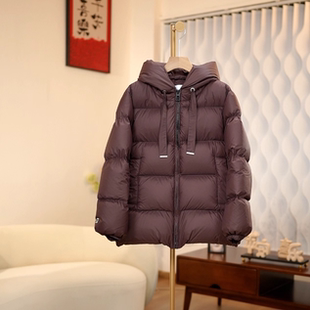 羽绒服 国标90白鸭绒加绒加厚连帽高级简约大气保暖女款 9701