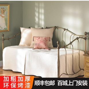铁艺沙发床单人床简约公主床坐卧两用小户型 欧式 可定制推拉床