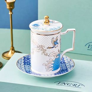 高颜值杯子套装陶瓷马克杯带盖情侣生日礼物商务伴手礼盒装定制