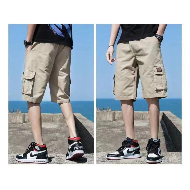 复古运动休闲五分裤名牌工装短裤青少年宽松学生上档次中裤男款