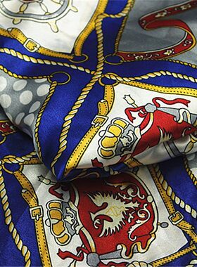 diy服装仿真手工蓝色印花布