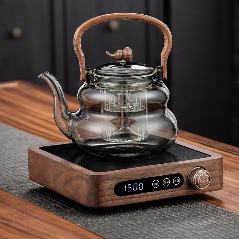 新款北美胡桃木电陶炉煮茶壶套装