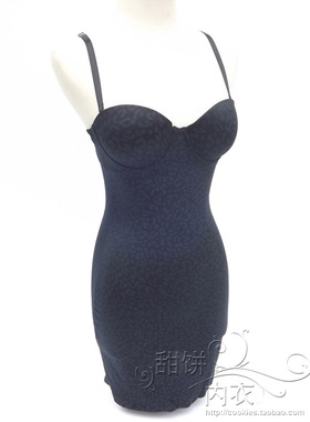 任2件包邮 欧美黑色性感可拆肩带上薄下厚托胸塑身裙打底裙吊带裙