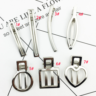 手工发饰diy材料发夹饰品配件心形圆形正方形长方形树叶形镂空夹