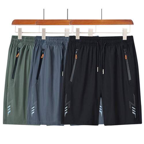 运动短裤男夏季薄款外穿冰丝裤子男士休闲宽松加肥大码速干五分裤