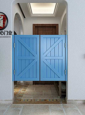 复古活动实木门白色房门门酒吧门简约隔断栅栏篱笆门半截门