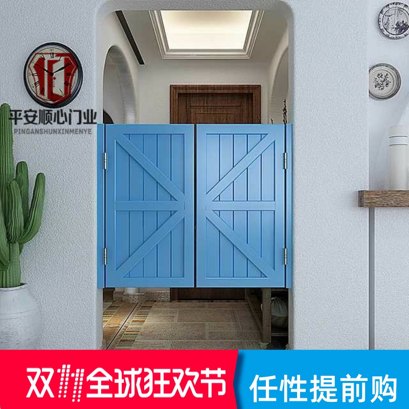 复古活动实木门白色房门门酒吧门简约隔断栅栏篱笆门半截门